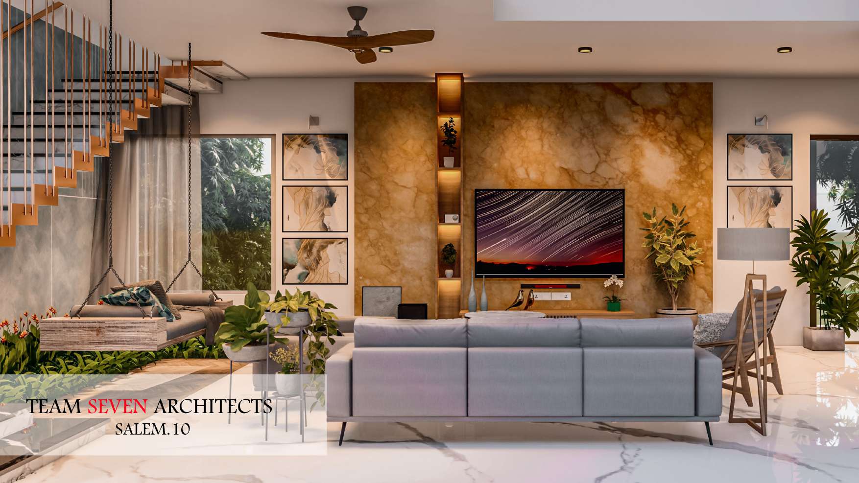 Praveen Residence exterior by Team Seven Architects